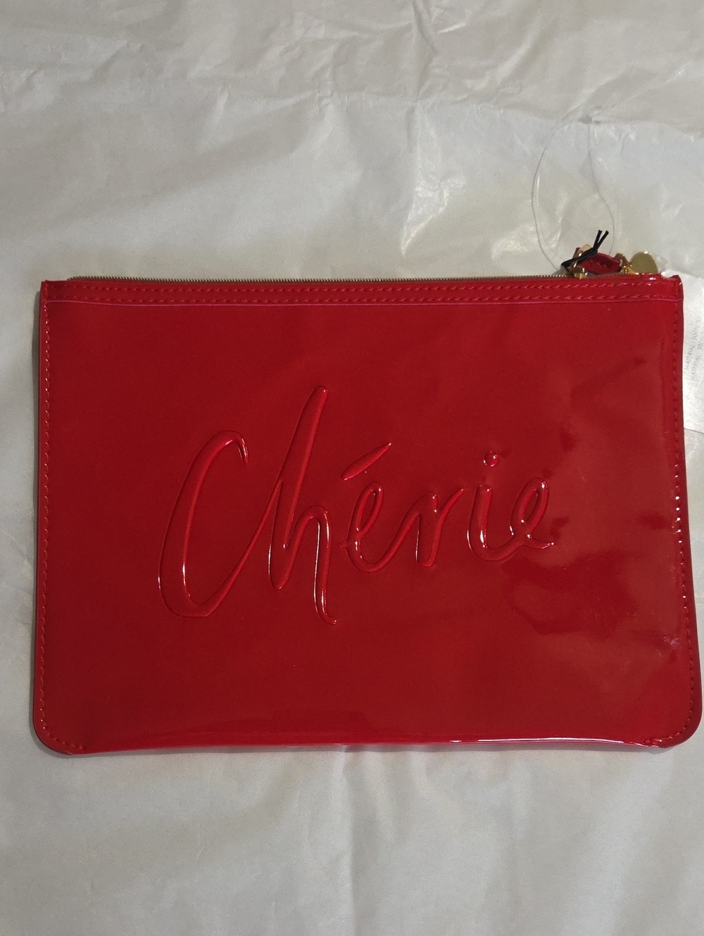 Kate Spade Red Fragrence Pouch with Cherie Embossed Logo